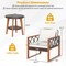 3 Pieces Patio Furniture Set with Tempered Glass Top Table and Soft Cushions-Off White